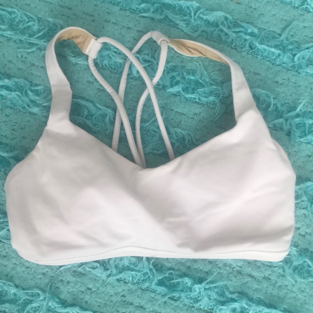 size 2 lululemon spots bra; white
